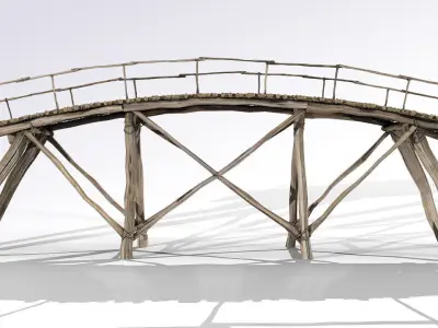 Bridge wooden Low-poly 3D model