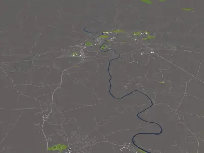 Frankfort Kentucky USA 50x50km 3D City Map 3D model