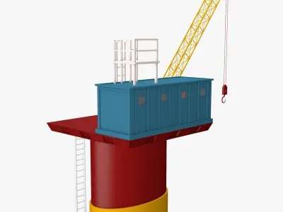 Industrial Crane and Booth 3D model