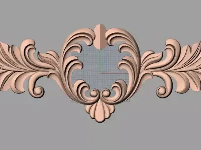 Bed door flower 3D relief STL model for CNC engraving E502 3D model