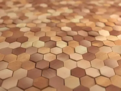 Wood Mosaic Relief Panels Texture