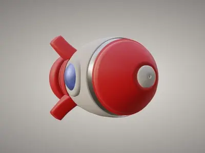 Rocket ball Low-poly 3D model