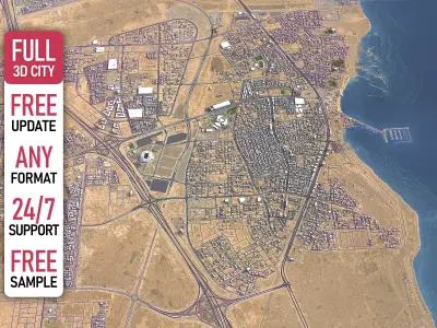 Al Wakrah - 3D City Model Low-poly 3D model