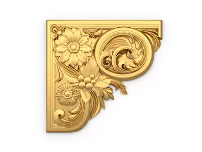 Classic carved corner decor ornament cnc 3d printing stl 04 3D print model purchase