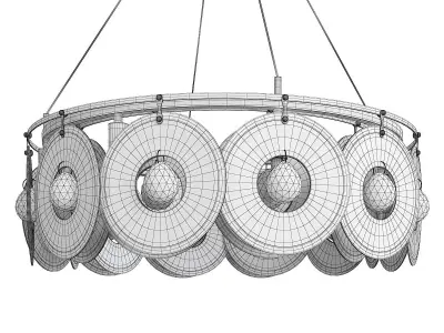 ROMANCE chandelier made of glass and gold Low-poly 3D model