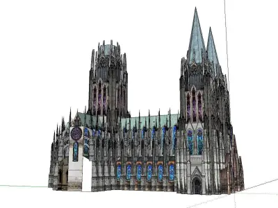 Architecture-Religion-God-Culture-Temple-045 cathedral with s... 3D model
