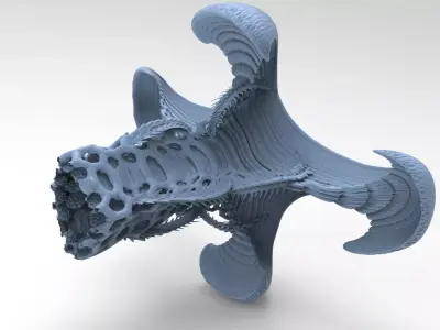 Alien Spine vertebrae stone 1 3D model