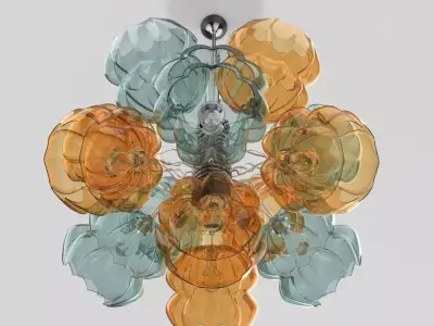 Luster glass flower pendant light 3D model