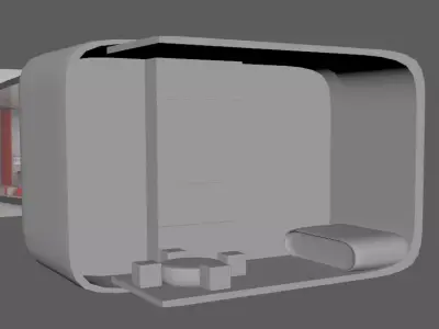 Stand bathroom with toilet and sink Low-poly 3D model