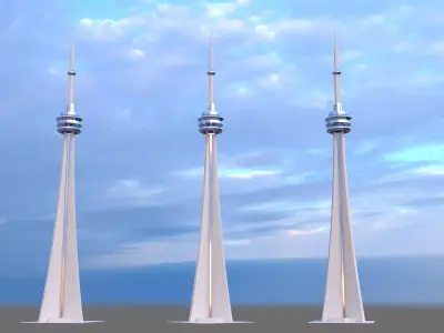 CN Tower toronto Low-poly 3D model