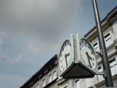 Prague street clock Low-poly 3D model