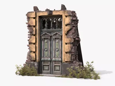 Old Door Low-poly 3D model