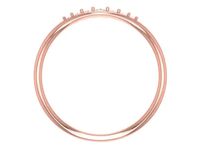 Solitaire Women Light Weight Band Ring 3D print model 2