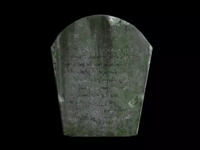 OldGravestone6 tombstone - Low-poly 3D model