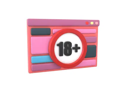 Eighteen Plus Website Icon v1 002 Low-poly 3D model