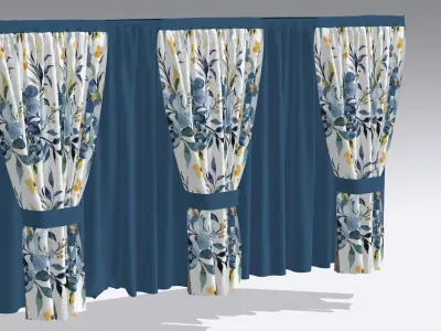 Curtain Low-poly 3D model