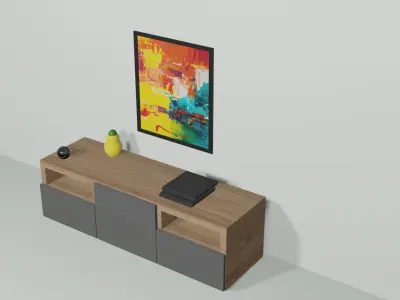 TV Media Stand Free 3D model
