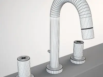 Fantini Isola 4004 mixer Low-poly 3D model