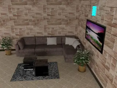 A Beautiful Sofa scene  3D model