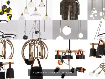 A collection of chandeliers 3D Model Pack
