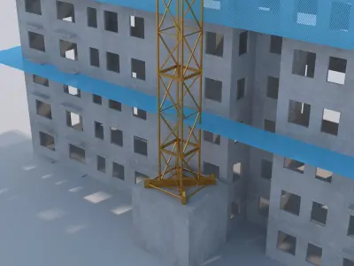 Construction Site Tower Crane 3D model
