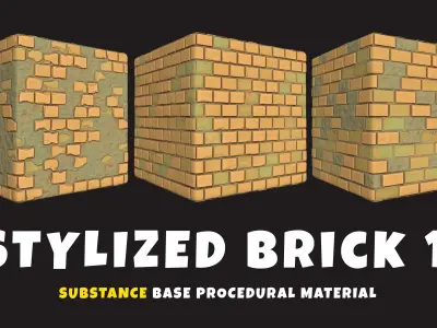 Stylized Brick 1- Substance Procedural Generator Material Texture