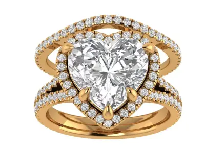 Heart Engagement Ring 3D print model