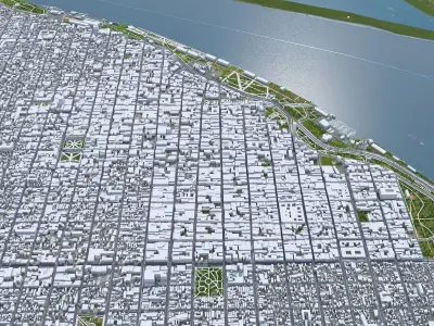 Rosario Argentina 25km Low-poly 3D model