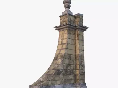 Stone Pillar 0004 Low-poly 3D model