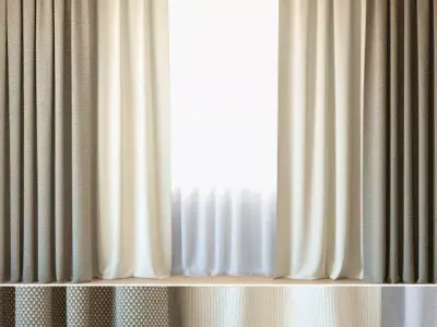 Curtains 84 Curtains with Tulle ROHI Novum 3D model