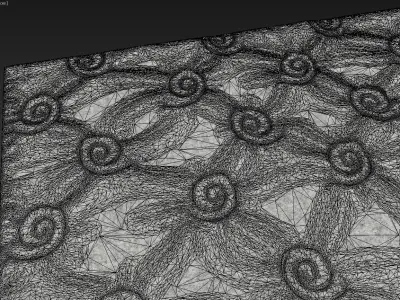 Carpet rug with swirls 3D model