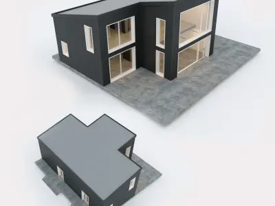 Villa house 9 Low-poly 3D model