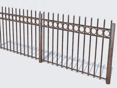 Old Rusty Fence Low-poly 3D model purchase