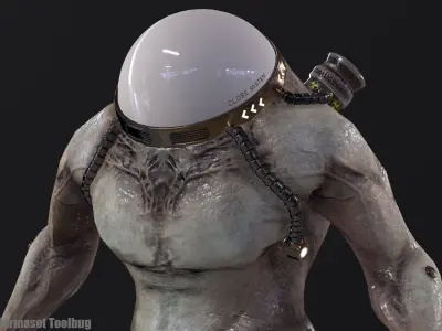 Cyborg Low-Poly game-ready animated 3D model Low-poly 3D model