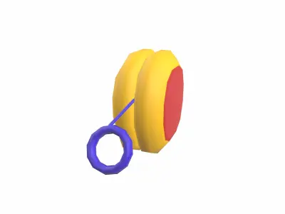 Cartoon yoyo toy Low-poly 3D model