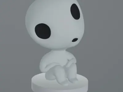 Kodama 2 figurine with eyes 3D print model