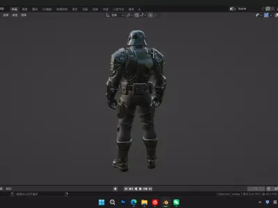 futuristic concept sci-fi design  soldier 3D model buy