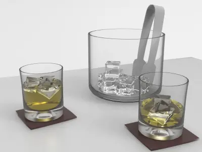 Whiskey Drinks Low-poly 3D model