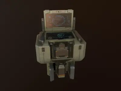 computer PBR Game Ready Low-poly 3D model robot Low-poly 3D model