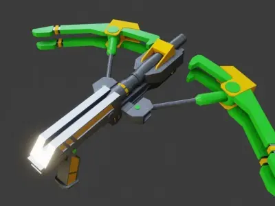 Modern sci fi crossbow Low-poly 3D model