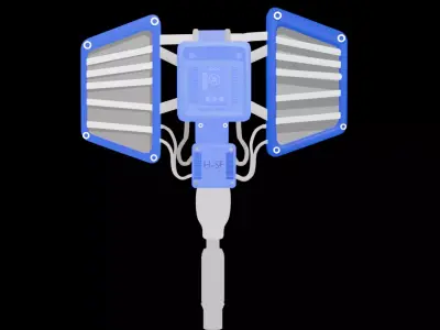 Sci Fi Battle Hammer High Detail 3D Printable Weapon Model Low-poly 3D model