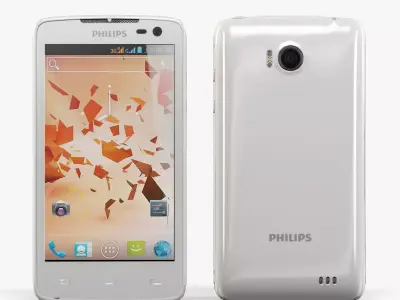 Philips Xenium W732 White Low-poly 3D model