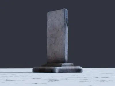 Wordless gravestone Low-poly 3D model