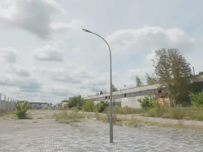 Sci-Fi Street Light 14 version 11 6m with pole 1 Low-poly 3D model