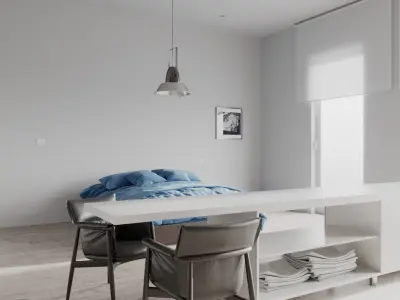 Minimalist Apartment scene for Cinema 4D and Corona Renderer 3D model