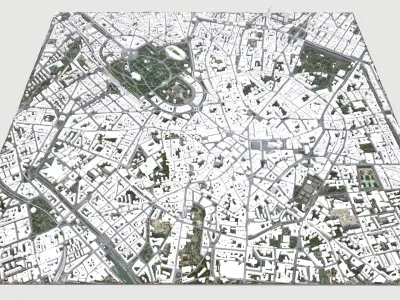 Cityscape Milan Italy 3D model