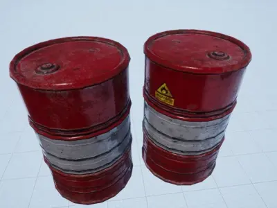 Oil barrel Low-poly 3D model