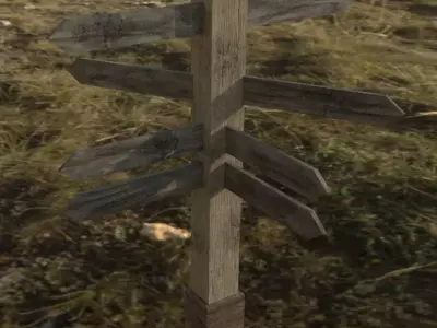 Old Road Sign - Low Poly Low-poly 3D model