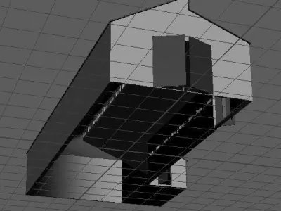 Stable barn with doors and windows 3D model