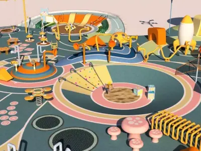 Park Outdoor Childrens Playground Low-poly 3D model